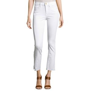 FRAME Le High Straight Side Step Raw Denim Jeans